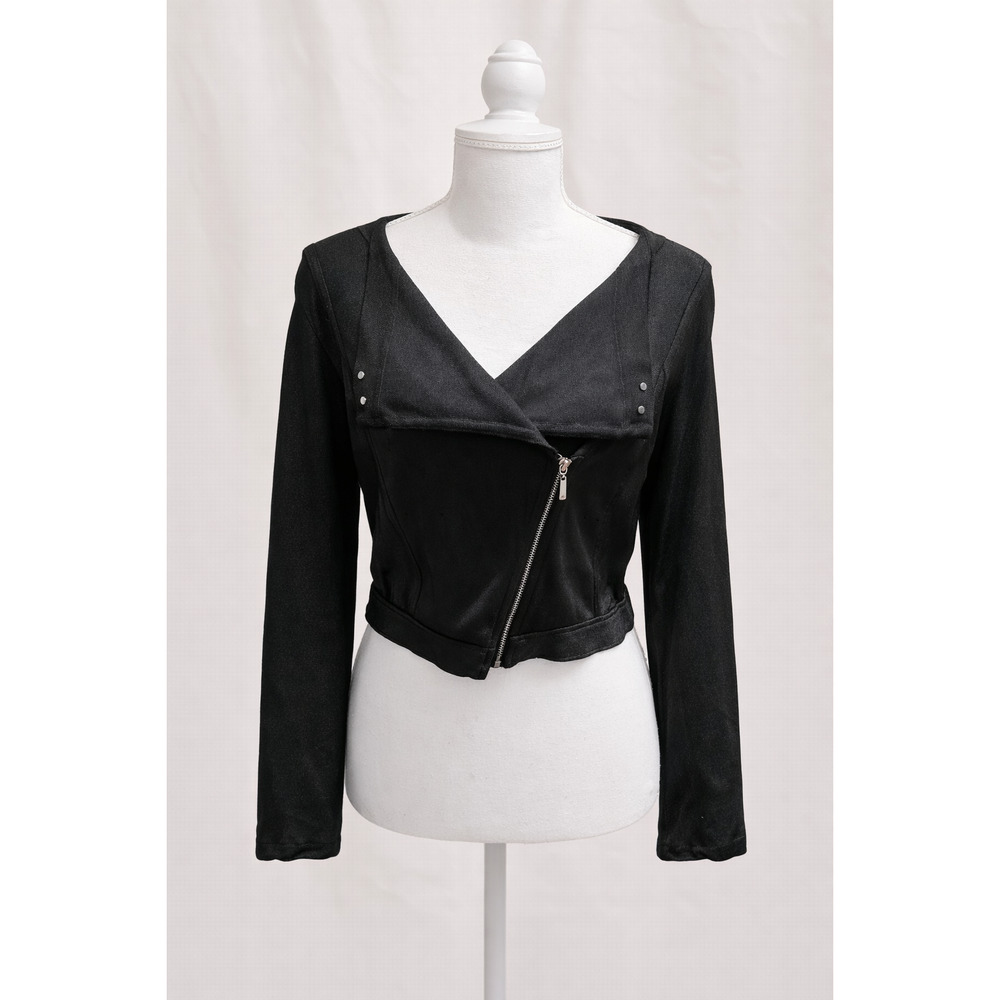 White House Black Market Cropped Jacket S Black Minimalist  Edgy Quiet Luxury